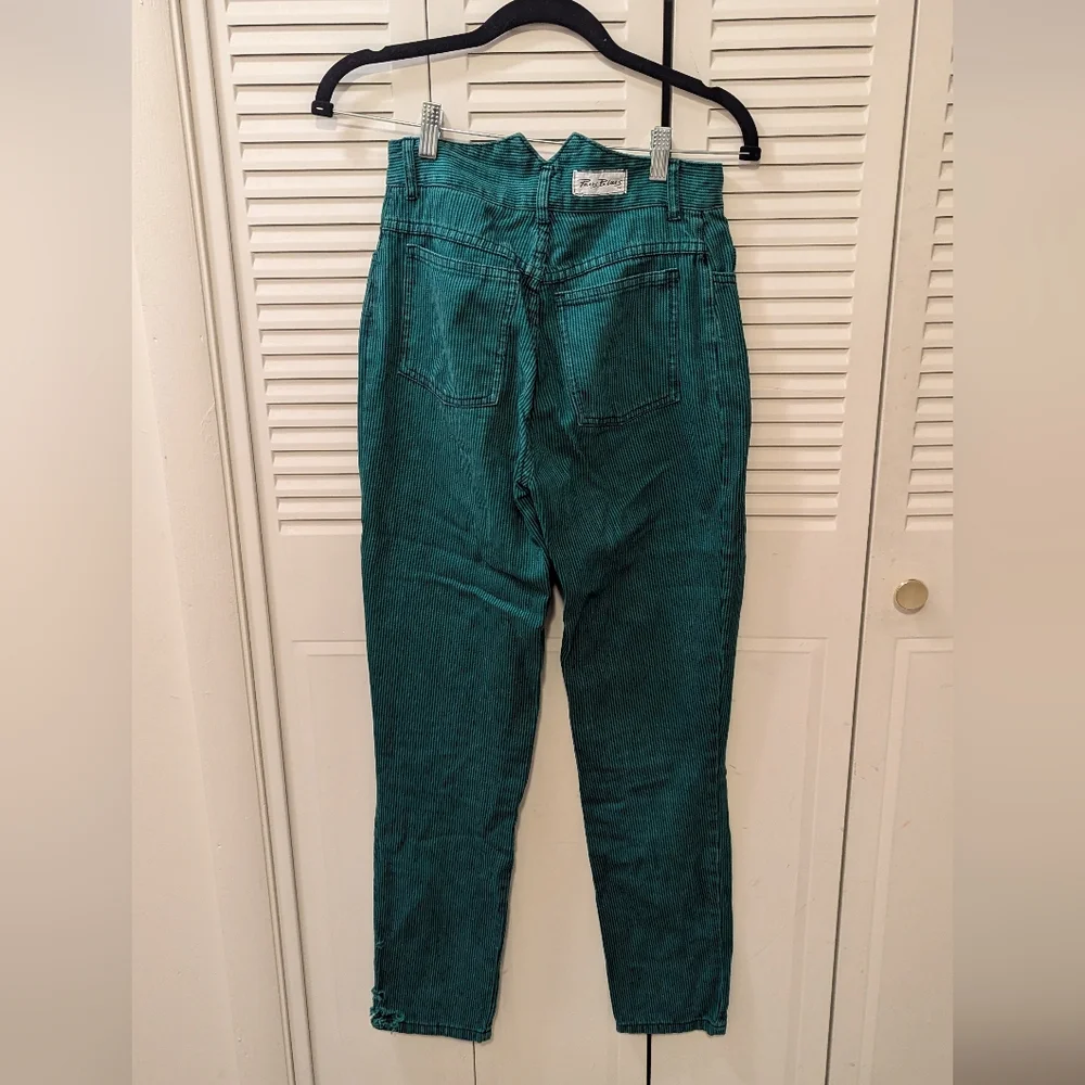 Vintage Paris Blues Green Striped Jeans - Picture 2 of 7